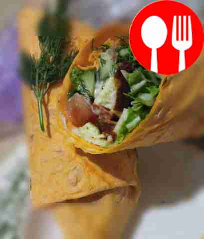 Vegetarian shawarma with cheese, Indian style