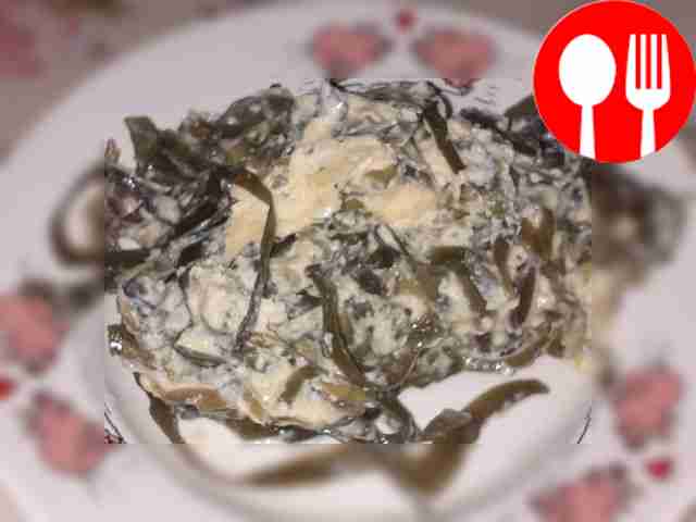 Омлет с морской капустой