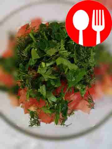 Chop the greens to taste.