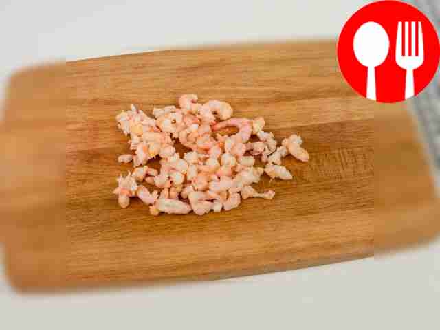 Also cut cucumbers, shrimp and eggs into cubes.