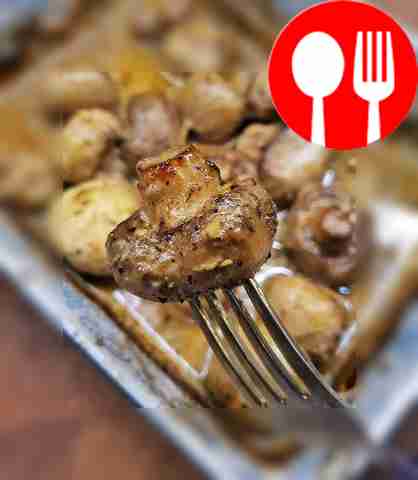 Baked champignons with garlic and Provençal herbs