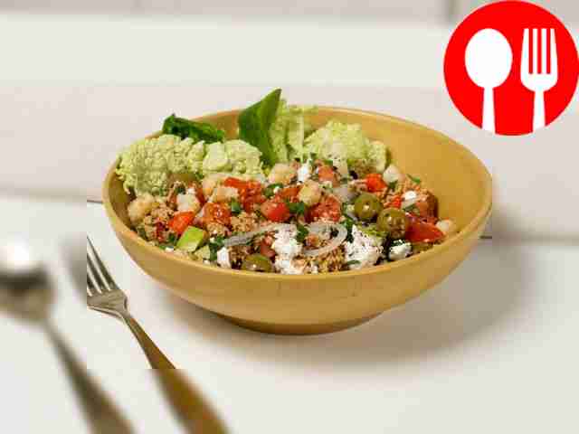 Fish, feta and avocado salad