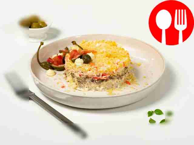 Fish salad step by step