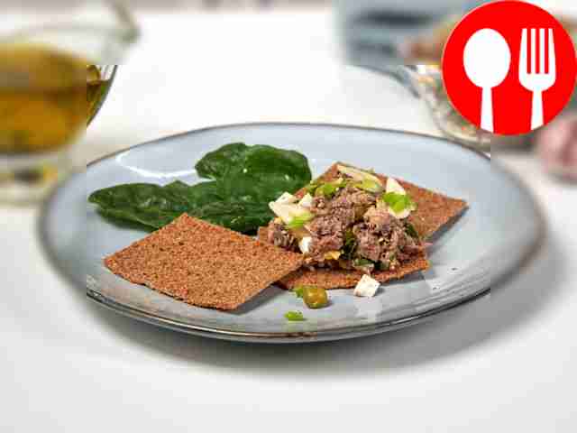 Salad with canned fish and peas