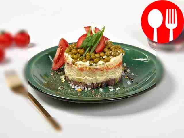 Рыбный салат из скумбрии