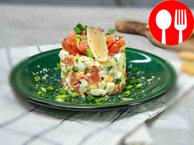 Рыбный салат с майонезом