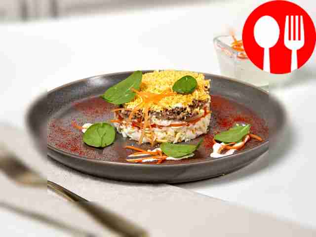 Fish salad from canned sardines