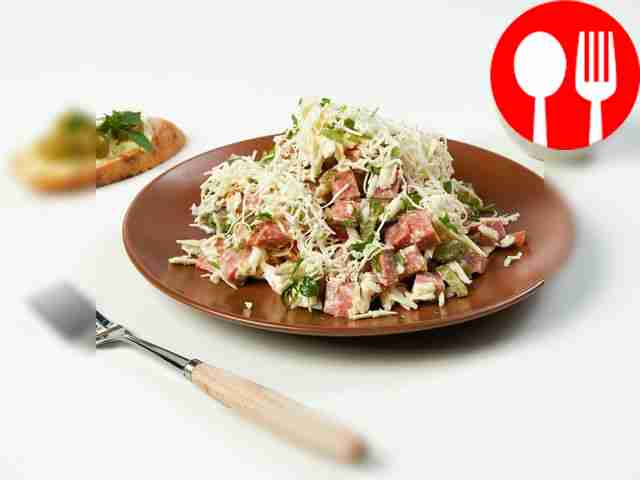 Salad “Tenderness” with melted cheese