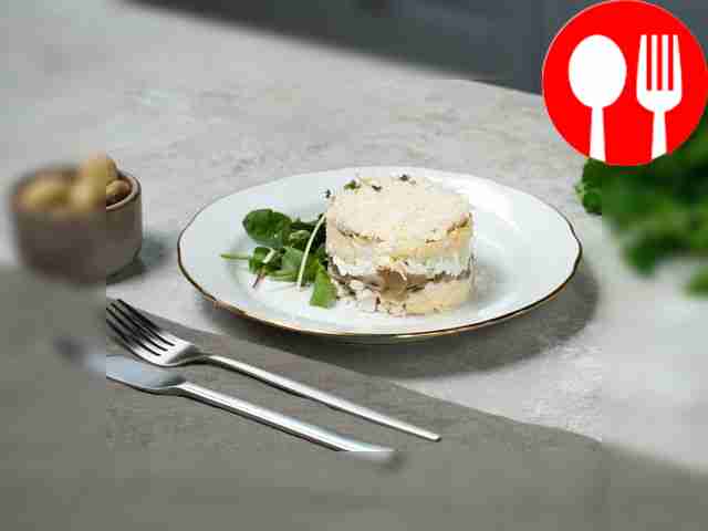 Салат «Нежность» с курицей и грибами