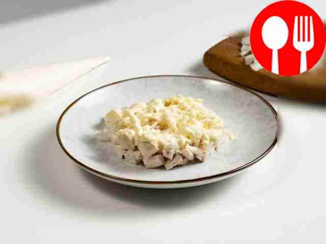 Start adding layers. Take a large, flat dish...