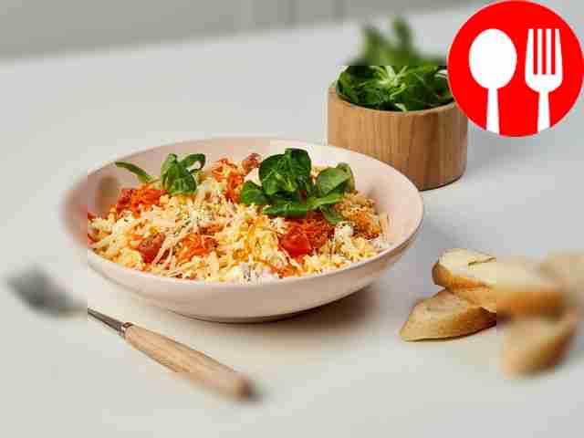 “Mushroom Glade” salad with Korean carrots and pickled mushrooms