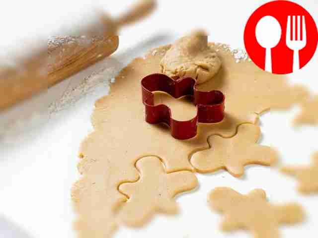 Shape and bake the gingerbread cookies....