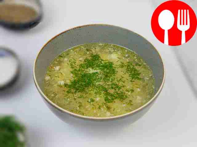 Potato soup with egg