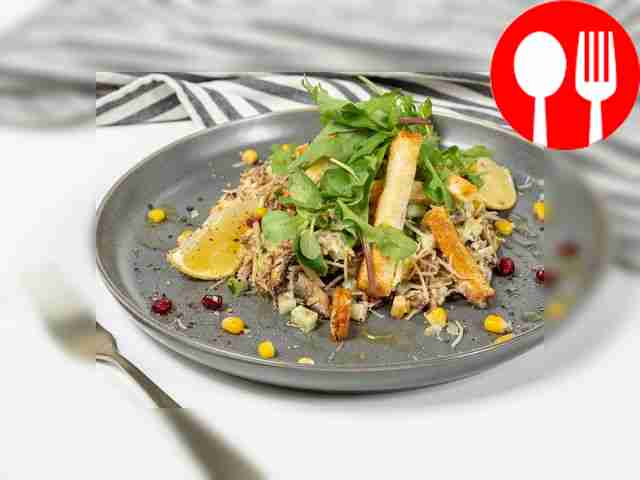 Salad with canned sprats and corn