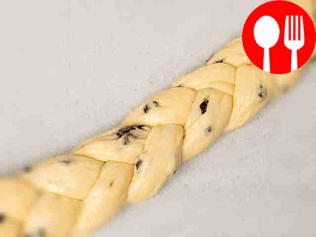 Twist the 3 pieces of dough together into a...