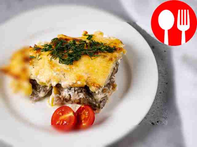 Гратен с картофелем и печенью