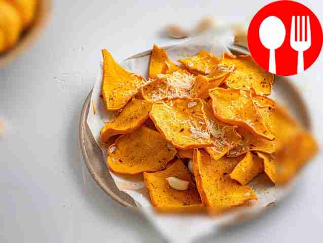 Spicy Pumpkin Chips with Parmesan and Garlic