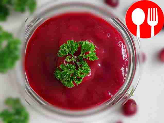 Healthy lingonberry sauce with ginger