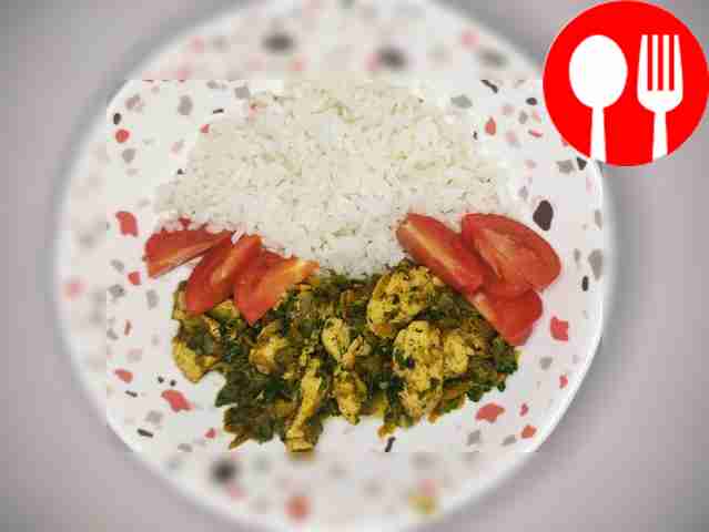 Chicken stew with spinach