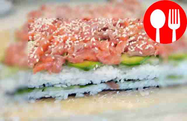 Beautiful sushi cake