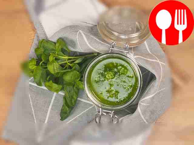 Store the pesto prepared according to the...