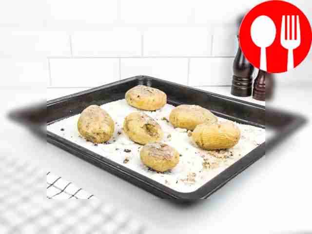 Check potatoes for doneness with a toothpick....