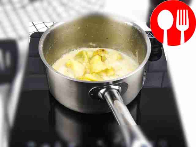 Add potatoes, salt and pepper to the cheese...