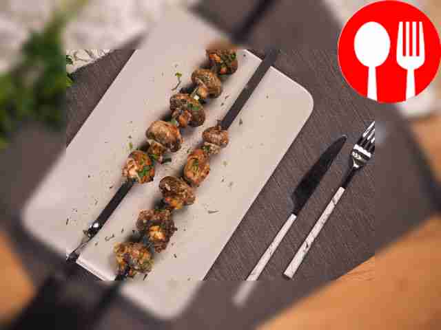 Шампиньоны на мангале