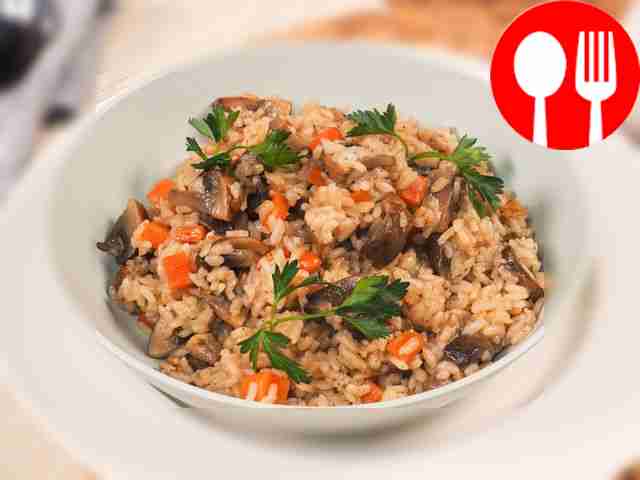 Pilaf with champignons