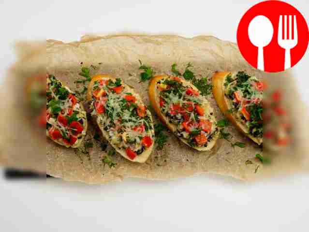 Sandwiches with olives and cheese