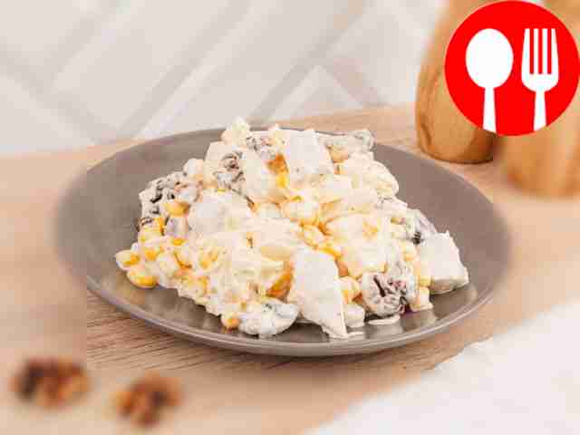 Salad with pineapple and walnuts