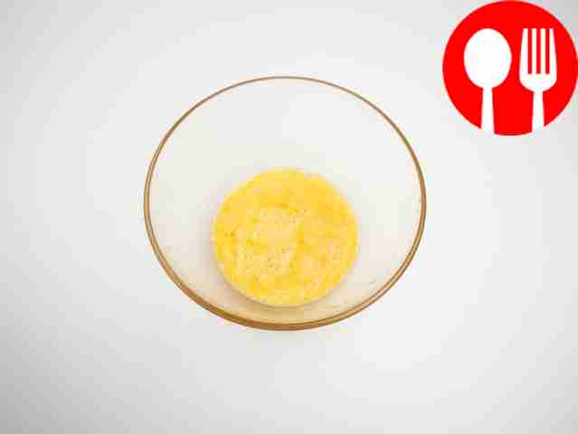 Beat the eggs in a bowl and add salt to taste.