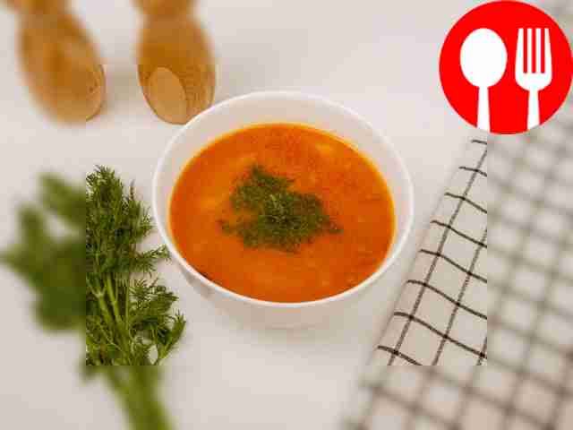 Canned bull soup in tomato