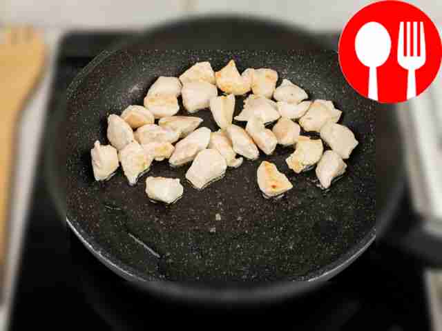 Once the chicken is cooked, remove the meat...