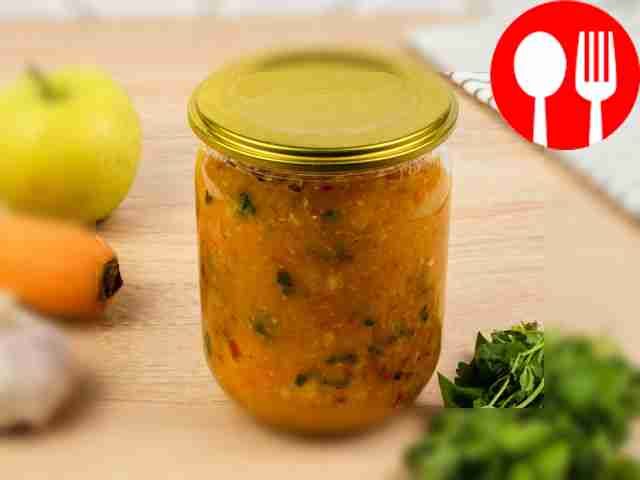 Adjika from hot peppers and tomatoes