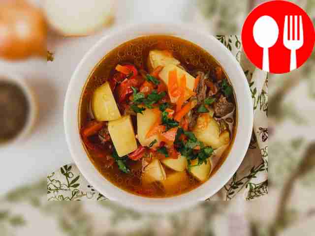 Лагман с говядиной и лапшой