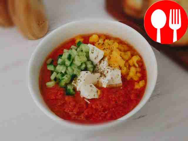 Gazpacho soup with feta