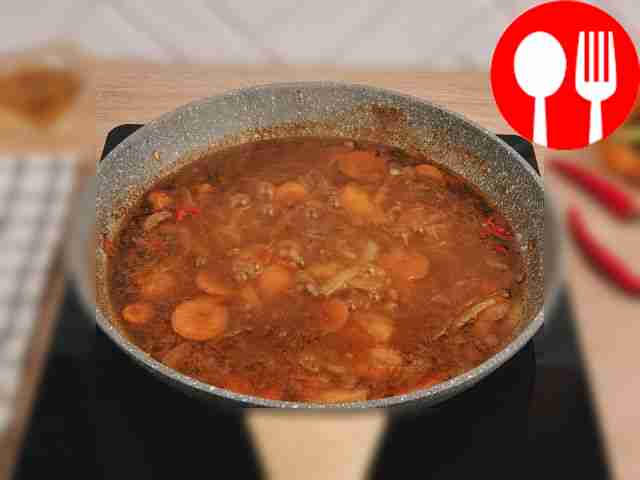 Pour some water into the pan, add salt and...