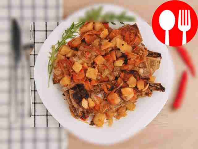 Pork ribs with pumpkin