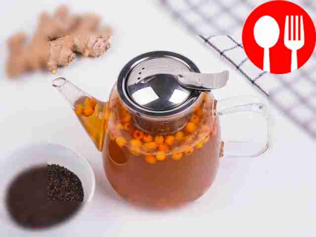 Let the sea buckthorn tea with ginger steep...