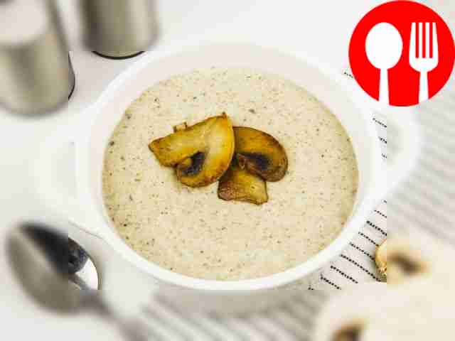 Суп-пюре из шампиньонов с сыром