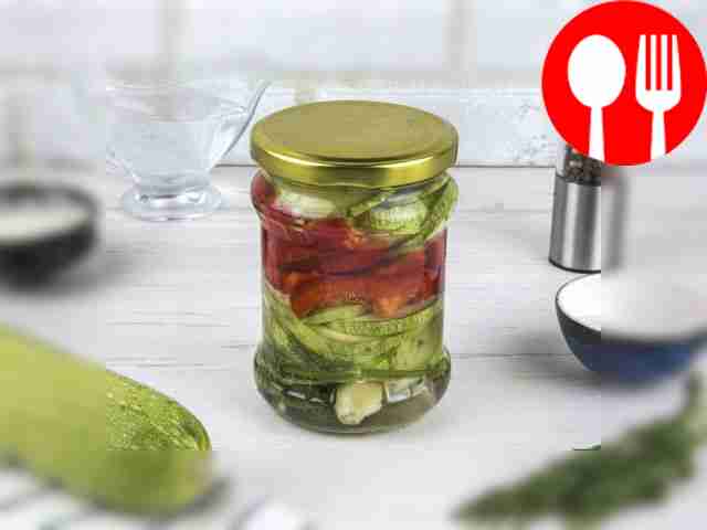 Sweet peppers with zucchini for the winter