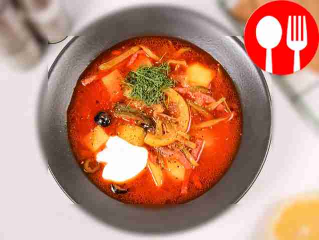 Солянка с картошкой и колбасой