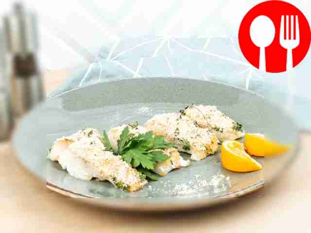Cod with orange salt and parsley
