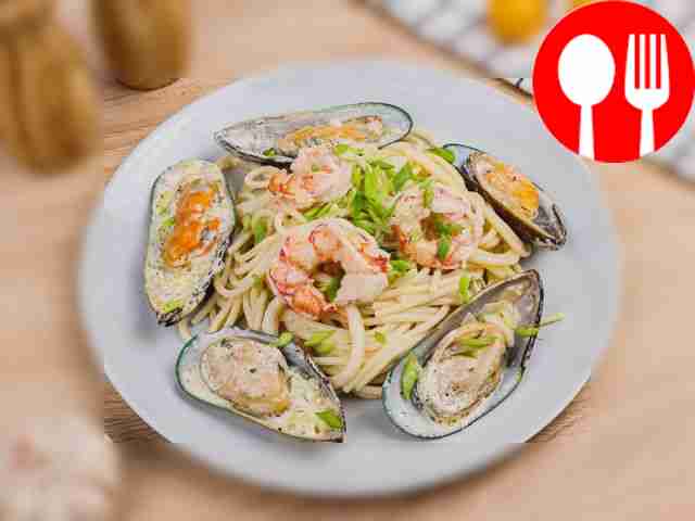 Спагетти с морепродуктами