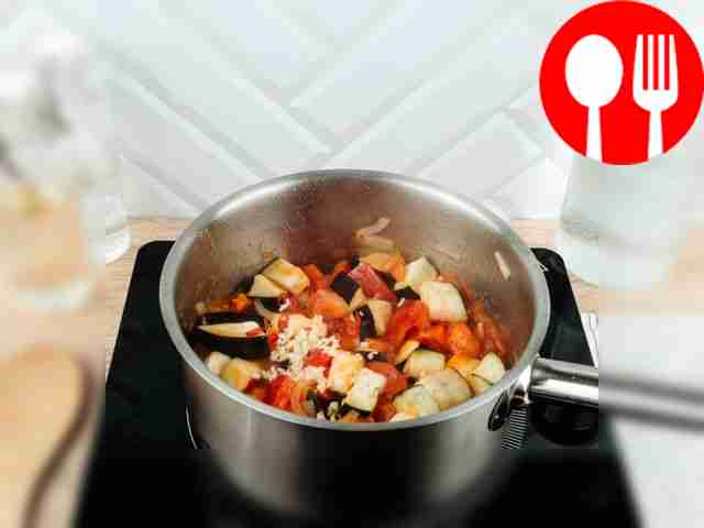 Add chopped bell pepper, eggplant and chopped...