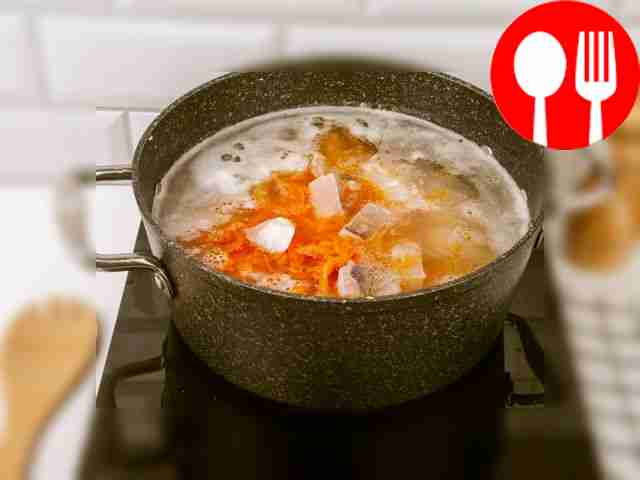 Add overcooked tomatoes, rice and pieces of...