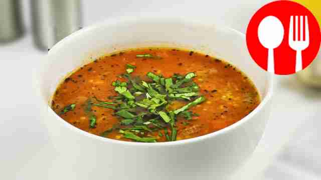 Веганский томатный суп с кускусом