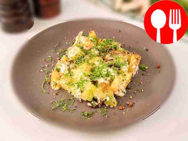 Картофель, запеченный с грибами и майонезом Картофель, запеченный с грибами и майонезом