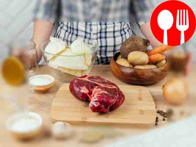 Wash and peel raw vegetables. Heat a frying...